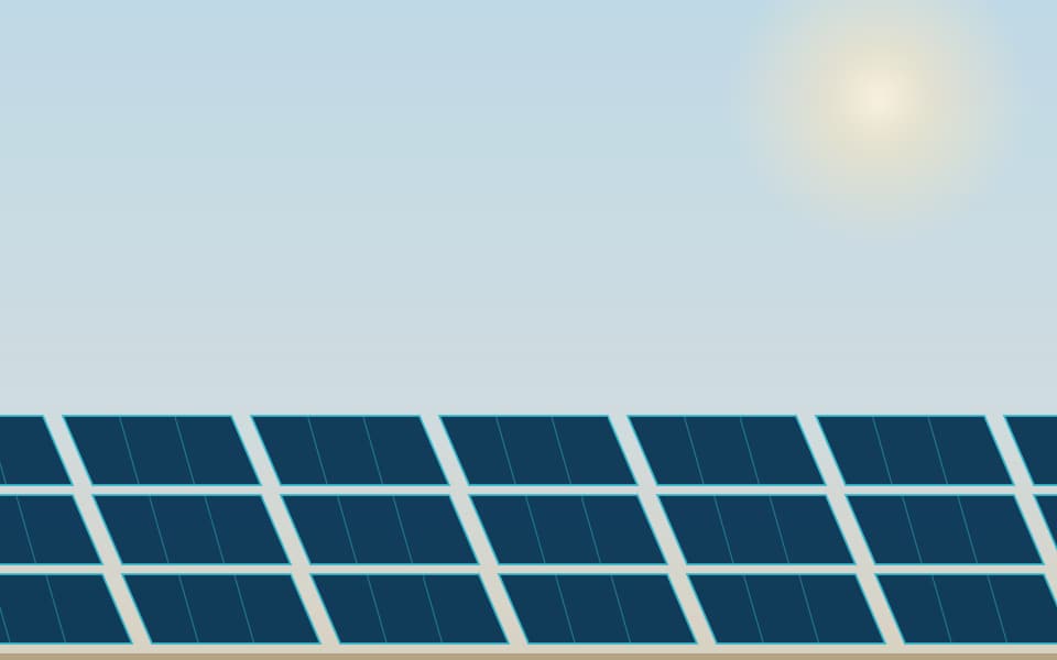 Instalación solar fotovoltaica en cubierta (detalle), de día